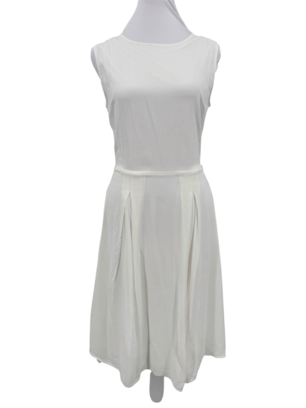 Ivory Dress WFFS Smooth Silhouette Minimalist Sleeveless Coquette Medium Large